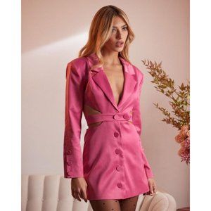 For Love & Lemons Marie Blazer Mini Dress in Pink